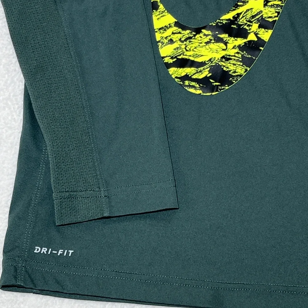 Nike Dri-Fit Womens Big Swoosh Pullover Hoodie Size‎ Large Green Lightweight Run